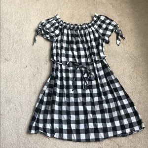 Black and white checkered dress